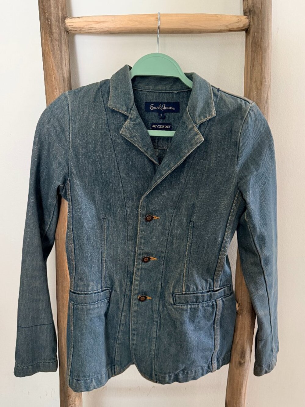 Rare Lates 90s Y2K Earl Jeans Light Denim Blazer Jacket